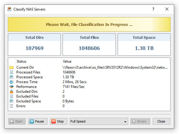 File Classification Progress Dialog