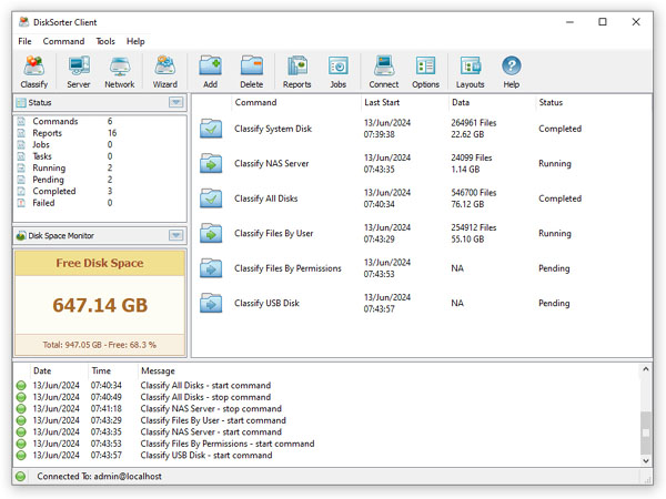 DiskSorter Server Disk Space Monitor