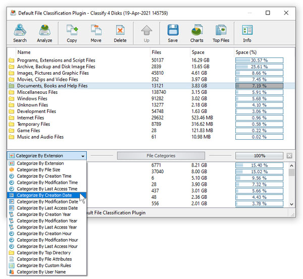 File Categories and Filters