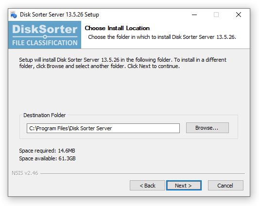 DiskSorer Server Setup
